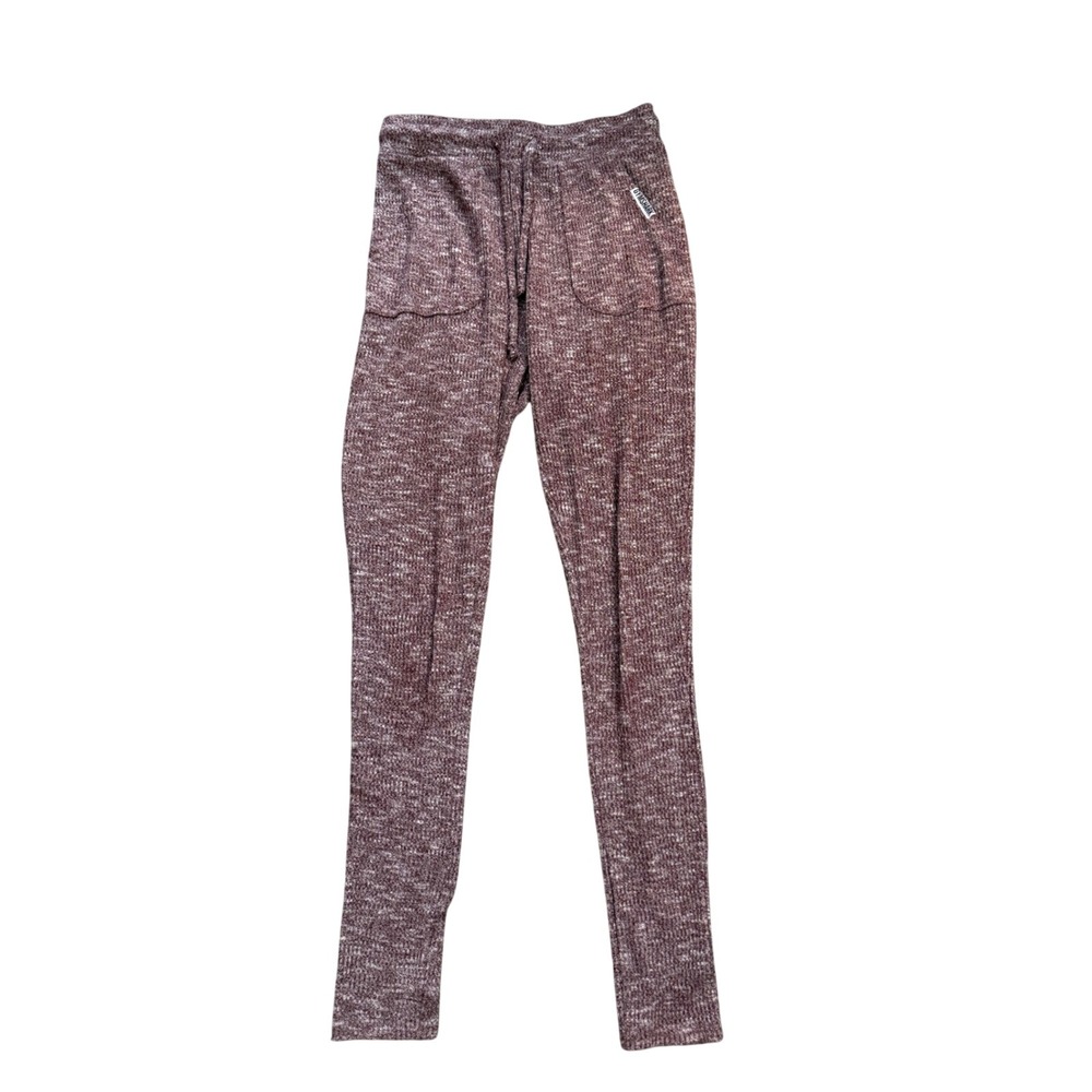 Gymshark Ribbed Joggers Lounge Pants‎ Maroon White Marl Size S Women